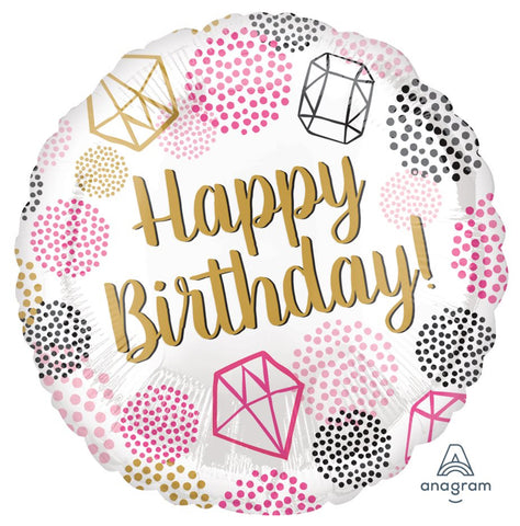 Ballon mylar -Diamant happy birthday