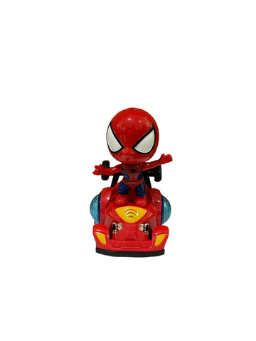 Spiderman sur voiture de course