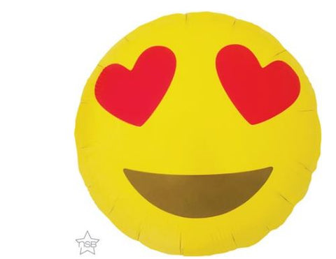Ballon mylar- Emoji yeux en coeur