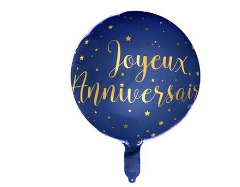 Ballon mylar-Joyeux anniversaire bleu