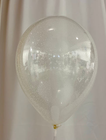Ballon latex confetti 11''-Blanc