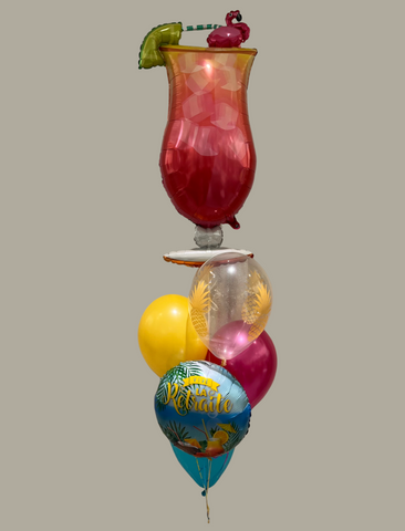 Bouquet de ballons "Vive la retraite tropicale "