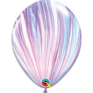 Ballon latex-Marbré bleu et mauve