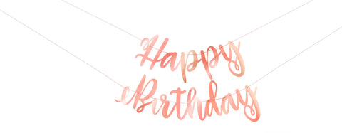 Guirlande Happy Birthday à lettres attachées rose gold