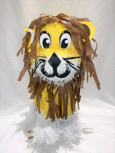 Piñata en forme de lion  jaune et brun