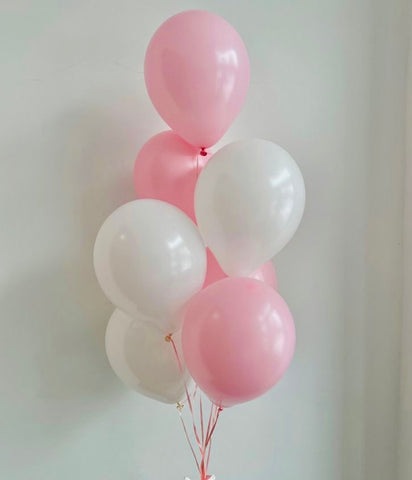 Bouquet de ballons Blanc rose