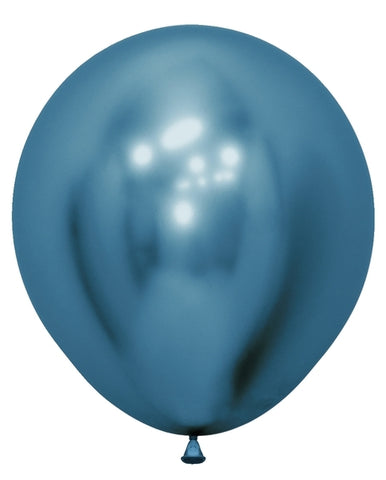 Ballon latex- Bleu chrome 18''
