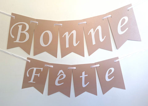 Banderole Bonne Fête Rose gold