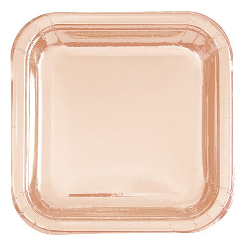 assiette petite carré couleur rose gold