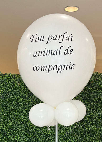 Ballon 16'' blanc -Texte personnalisée