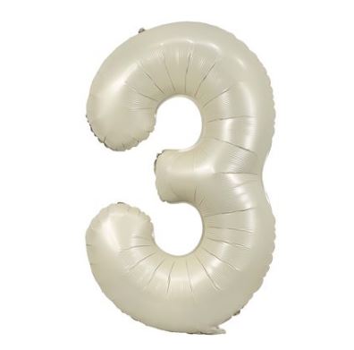 Grand chiffre ballon crème mat