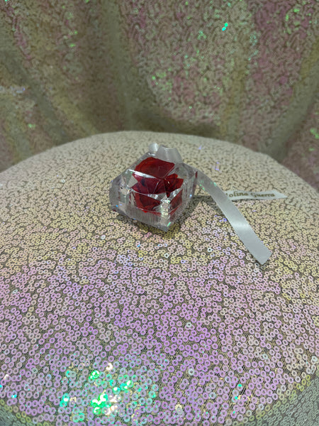 Bonbonnière- Rose préservée rouge