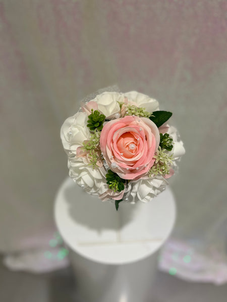 Petit bouquet de fleurs artificielles rose