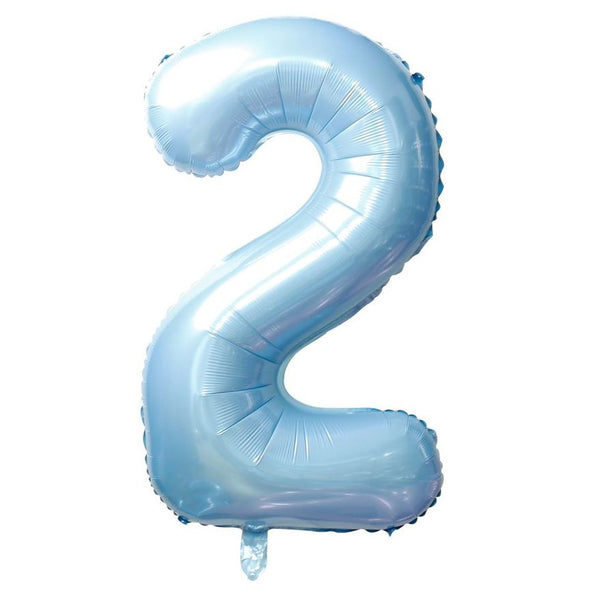 Grand chiffre ballon bleu pâle
