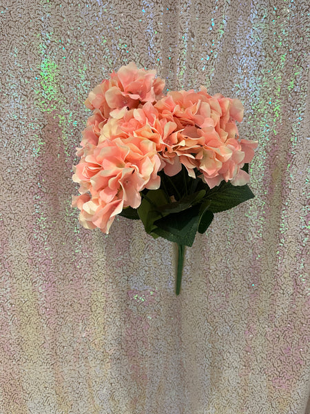 Bouquet d’hydrangée-Rose et ivoire