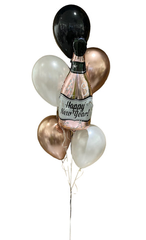 Bouquet Happy New Year Or Noir Argent - Livraison de ballons