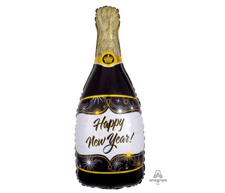 Ballon mylar-Bouteille Champagne noir