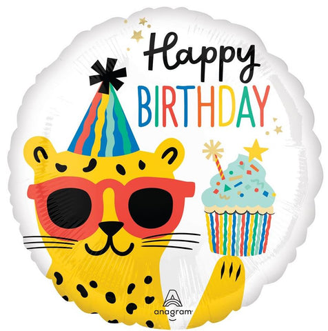 Ballon mylar-Happy Birthday guépard