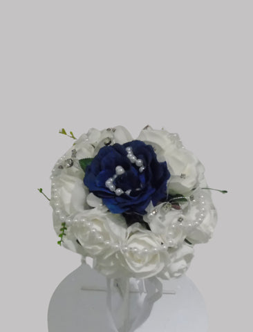 Bouquet de fleurs Blanc et Bleu