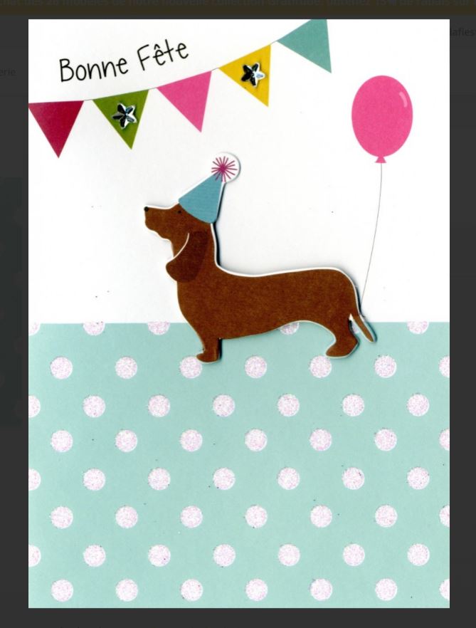 Carte souhaits-Bonne fête chien saucisse