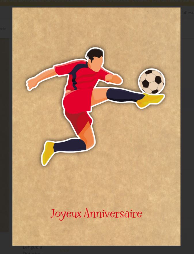 Carte souhaits-Soccer