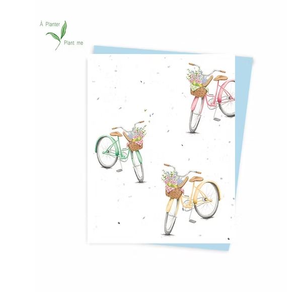 Carte de souhaits ensemencés-Bicyclettes