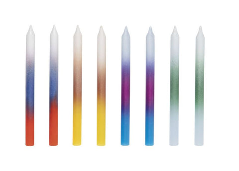 Chandelles colorées effet ombré