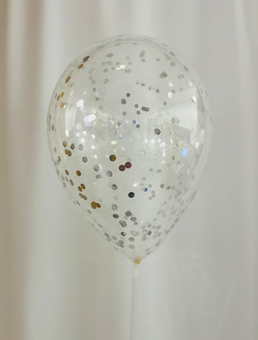 Ballon latex confetti 11''-Argent