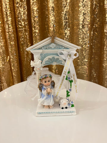 Bonbonnière- Ange sous arche bleu