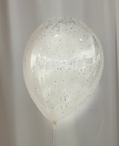 Ballon latex confetti 11''-Pastel