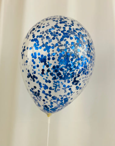 Ballon latex confetti 11''-Bleu foncé