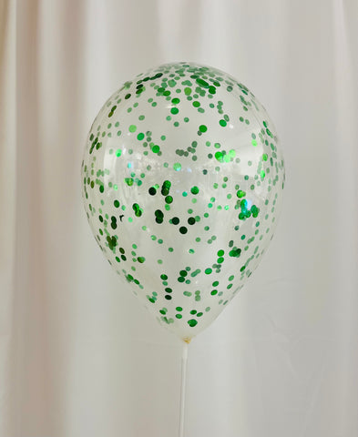 Ballon latex confetti 11''-Vert