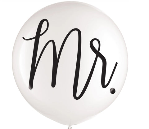 Ballon gonflé à l’hélium MR & Mrs