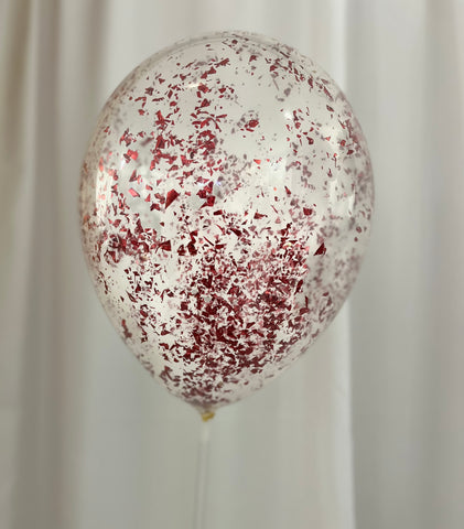 Ballon latex confetti 11''-Rouge