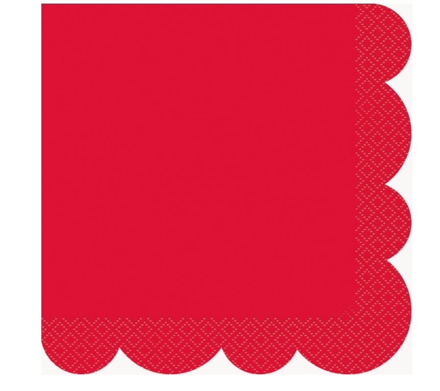 Grandes serviettes rouge bordures arrondies