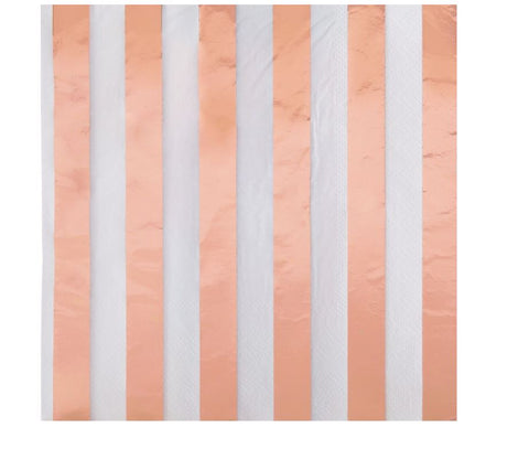 Serviettes rayée rose gold