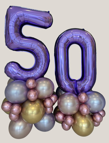 Montage sans hélium- Grands chiffres Violet- Prix total 67.48$