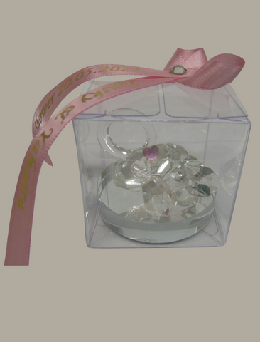 Bonbonnière -suce en Crystal rose