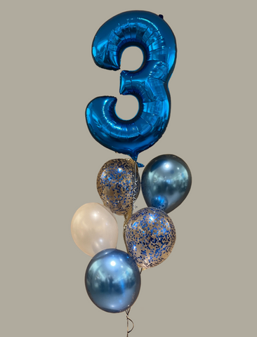 Bouquet de ballons-Grand Chiffre Bleu