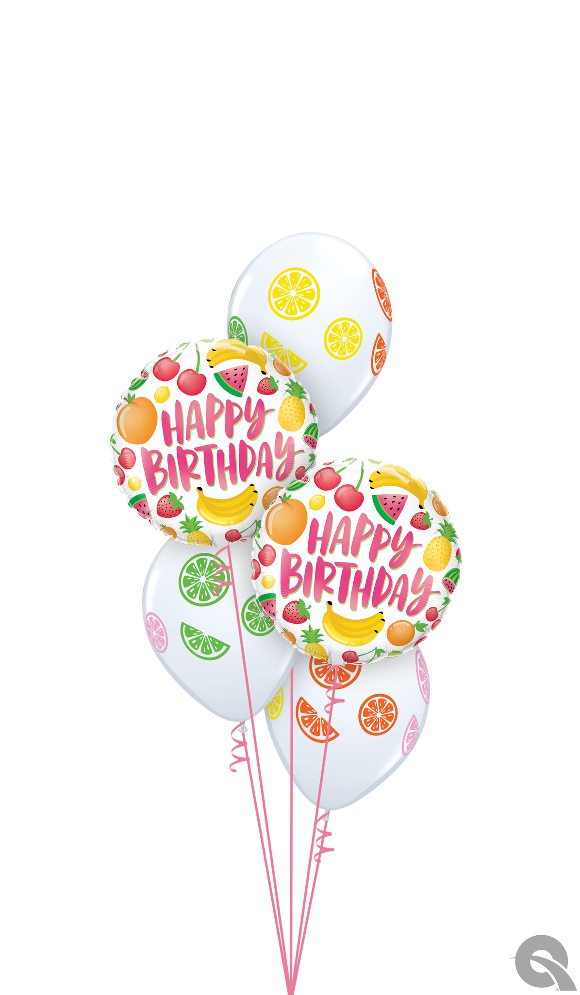Bouquet de ballons Happy Birthday fruités