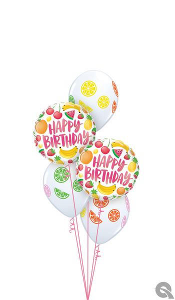 Bouquet de ballons Happy Birthday fruités