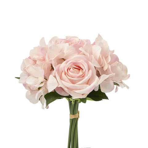 bouquet de fleur artificiels avec roses et hydrangées