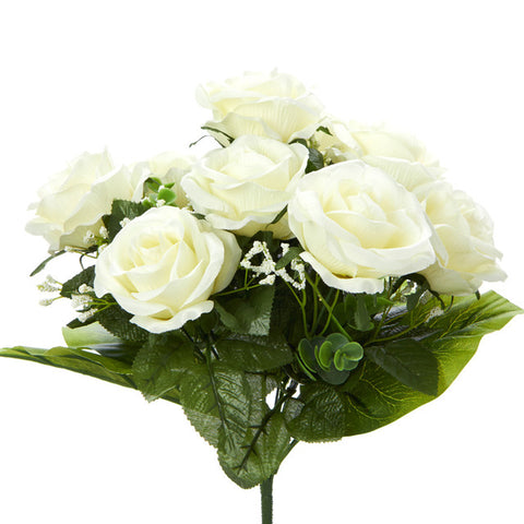 bouquet de roses crème  avec feuillage
