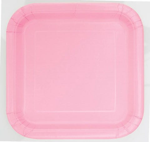 grandes assiettes carré rose pâle