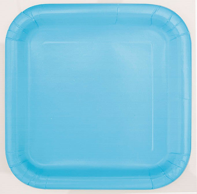 grandes assiettes carré bleu pâle