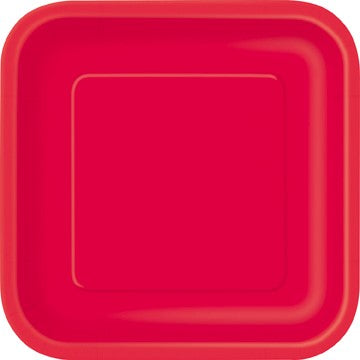 grandes asssiettes carré rouge