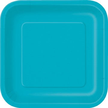 grandes assiettes carré turquoise