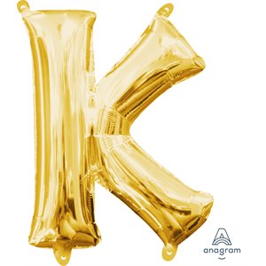 lettre K mylar de 16 pouces en or