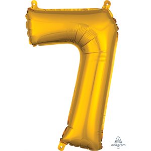numéro 7 mylar de 16 pouces en or