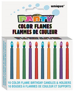 chandelles de différentes couleurs avec flamme de couleurs